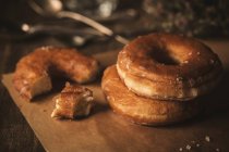 Delicious donuts on napkin — Stock Photo