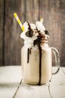 Smoothie with ice cream and chocolate — Stock Photo