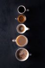Verschiedene Arten von Kaffee — Stockfoto