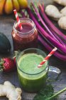 Freshly Blended Healthy Smoothies — Stock Photo