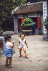 Little girls having fun in Hanoi — Stock Photo