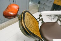 Vintage barber seat — Stock Photo