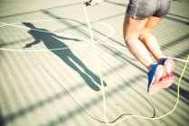 Workout with jump rope — Stock Photo