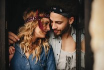 Romantic couple in bands — Stock Photo