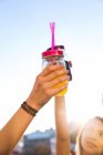Women clanging their drinks — Stock Photo