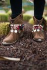 Traditional shoes on the ground — Stock Photo