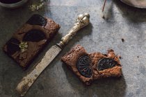 Barre Brownie con spatola ornata — Foto stock