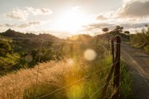 Scenic landscape of countryside at sunset time — Stock Photo