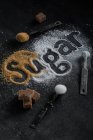 Три вида сахара — стоковое фото