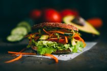 Vegetarian sandwich with lettuce — Stock Photo