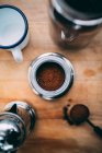 Процесс приготовления кофе — стоковое фото