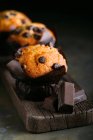 Chocolate muffins, close up view — Stock Photo