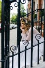 Pensive bride with eyes closed — Stock Photo