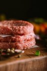 Raw ingredients for a gourmet burger — Stock Photo