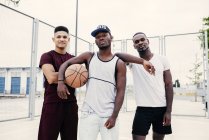 Confident men with basketball — Stock Photo
