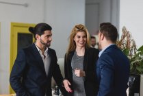 Retrato de pessoas de negócios conversando entre si no escritório — Fotografia de Stock
