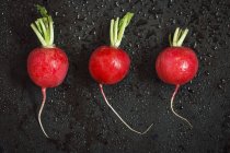 Три червоні редис — стокове фото