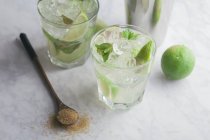 Glasses of mojito with rum — Stock Photo