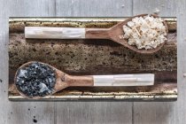 Different types of food coarse Salt — Stock Photo