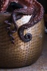 Boiled octopus in a stewpan — Stock Photo