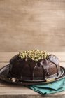 Chocolate cake with ganache — Stock Photo