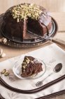 Piece of chocolate cake — Stock Photo