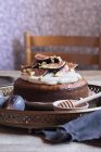 Feigenkuchen mit Käsecreme — Stockfoto