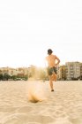 Man running in backlit — Stock Photo