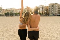 Back view of sportive couple — Stock Photo