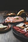 Plates with tradional spanish appetizers — Stock Photo