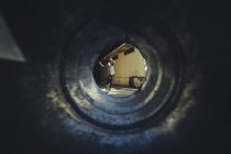 Girato attraverso il tubo del pilota BMX — Foto stock