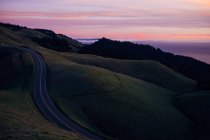 Пишний пейзаж над фіолетовим небом — стокове фото