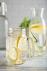 Summer drink with lemon and mint — Stock Photo