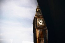 Original view from car of the top of Big Ben in London. — Stock Photo