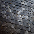 Close up view of roof made of black slate pieces. — Stock Photo