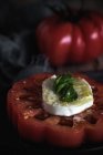Моцарелла и красные томатные ломтики — стоковое фото