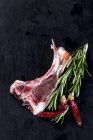 Still life of raw lamb ribs — Stock Photo
