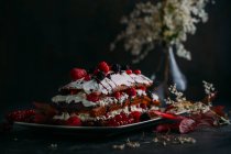 Torte mit frischen Beeren — Stockfoto