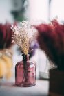 Сушеные цветы в стеклянной банке — стоковое фото