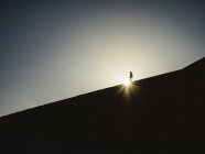 Анонімні людину, що йде в пустелі — стокове фото