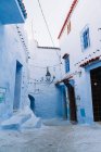 Fachadas pintadas azuis — Fotografia de Stock