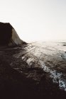 Coastal landscape of seashore mud and fog — Stock Photo