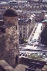 High angle picturesque view of Edinburgh street scene — Stock Photo