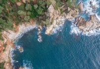 Aerial views of coastal cliffs with waves of Mediterranean Sea — Stock Photo