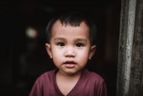 Лаос, 4000 острови область: Чарівні хлопчик дивлячись на камеру — стокове фото