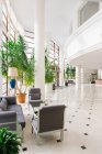 View to light entrance hall in hotel — Stock Photo