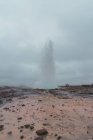 Bursting powerful geyser — Stock Photo