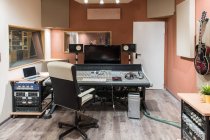 Control room in recording studio — Stock Photo