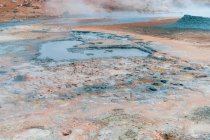 Steaming sulfur pools — Stock Photo