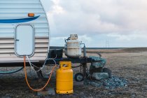 Lone trailer in countryside — Stock Photo